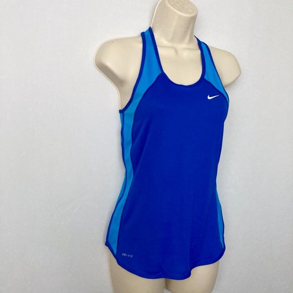 NIKE Dri Fit Racerback Blue Workout Top - Picture 5 of 7
